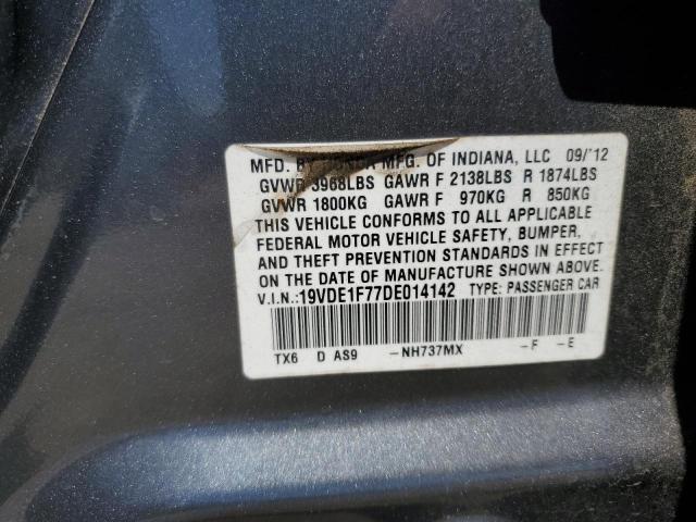 19VDE1F77DE014142 - 2013 ACURA ILX 20 TECH GRAY photo 12
