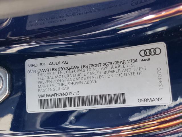 WAUVGAFH2EN012713 - 2014 AUDI S5 PRESTIGE BLUE photo 12