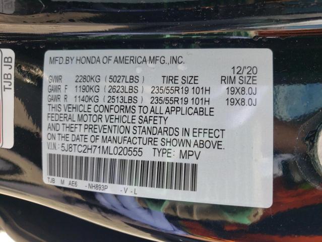 5J8TC2H71ML020555 - 2021 ACURA RDX ADVANCE BLACK photo 14