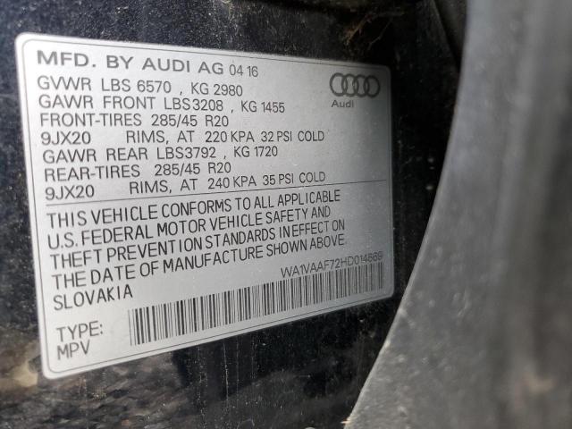 WA1VAAF72HD014669 - 2017 AUDI Q7 PRESTIGE BLUE photo 13