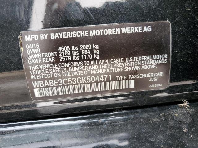 WBA8E3C53GK504471 - 2016 BMW 328 XI SULEV BLACK photo 13