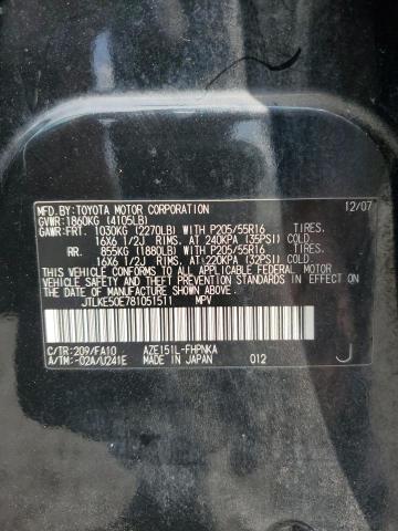 JTLKE50E781051511 - 2008 TOYOTA SCION XB BLACK photo 13