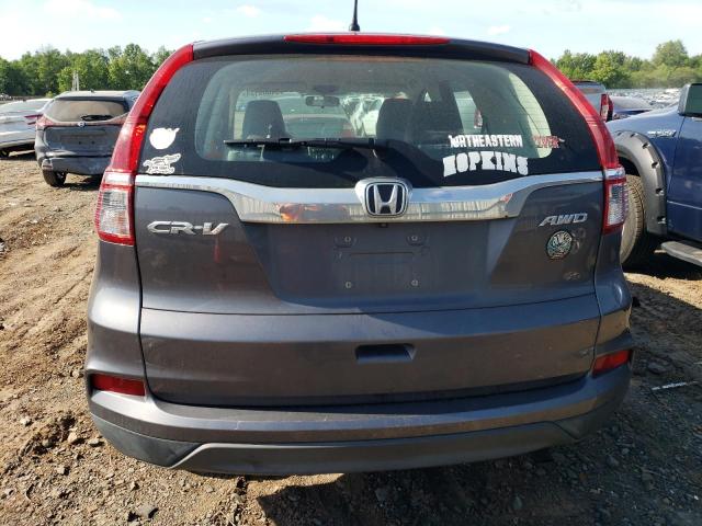 2HKRM4H37FH695820 - 2015 HONDA CR-V LX GRAY photo 6