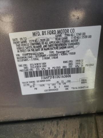 1FAHP2F81DG163606 - 2013 FORD TAURUS LIMITED GRAY photo 12