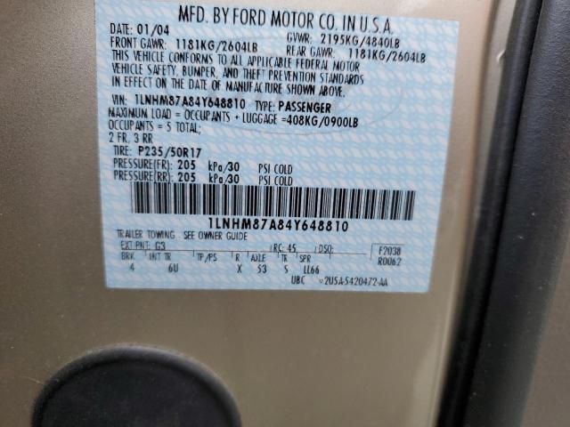 1LNHM87A84Y648810 - 2004 LINCOLN LS 米色 照片 13