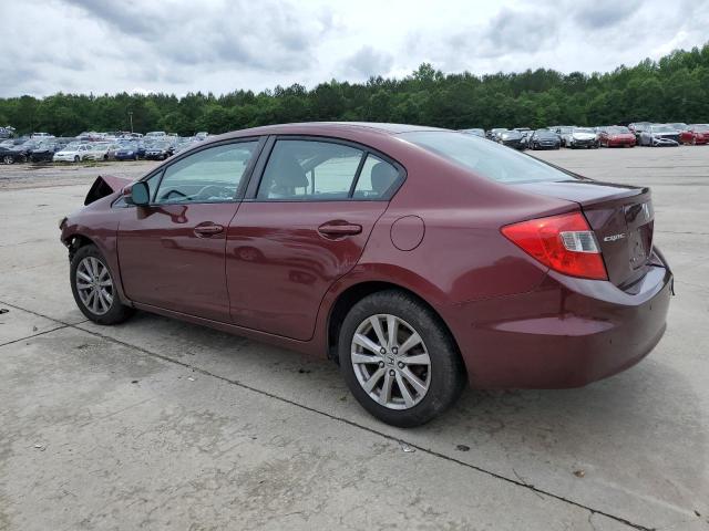 2HGFB2F95CH506303 - 2012 HONDA CIVIC EXL მუქწითელი ფოტო 2