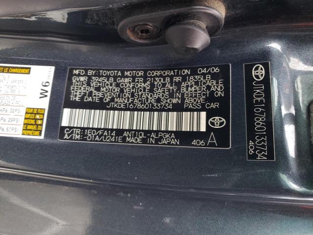 JTKDE167860133734 - 2006 TOYOTA SCION TC BLACK photo 12