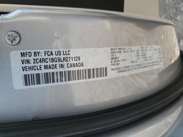 2C4RC1BG9LR271129 - 2020 CHRYSLER PACIFICA TOURING L Արծաթագույն լուսանկար 12