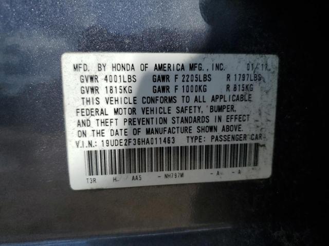 19UDE2F36HA011463 - 2017 ACURA ILX BASE WATCH PLUS GRAY photo 12