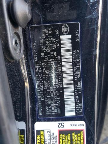 4T1G11AK2PU810780 - 2023 TOYOTA CAMRY SE NIGHT SHADE BLACK photo 12