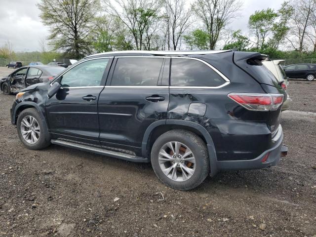 5TDJKRFH0ES043760 - 2014 TOYOTA HIGHLANDER XLE BLACK photo 2