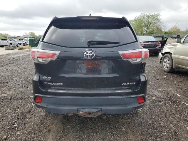 5TDJKRFH0ES043760 - 2014 TOYOTA HIGHLANDER XLE BLACK photo 6