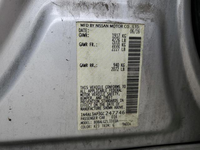 1N4AL3AP3GC247746 - 2016 NISSAN ALTIMA 2.5 SILVER photo 12