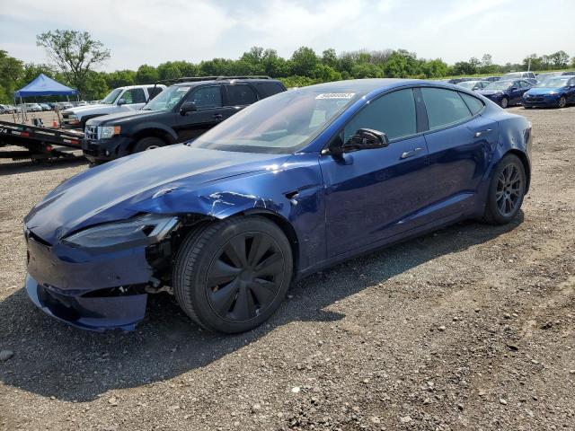 5YJSA1E69MF442405 - 2021 TESLA MODEL S BLUE photo 1