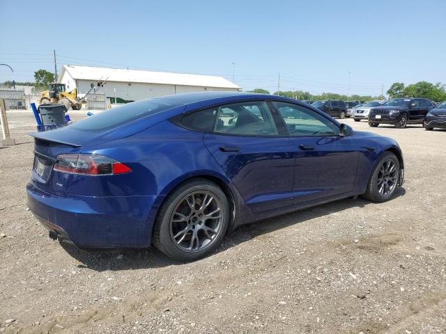 5YJSA1E69MF442405 - 2021 TESLA MODEL S ლურჯი ფოტო 3
