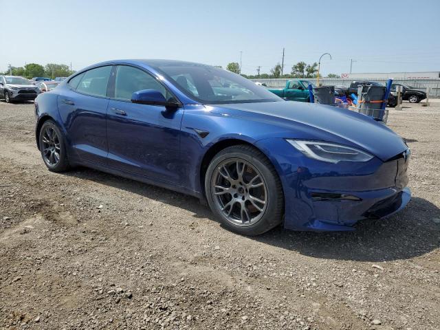 5YJSA1E69MF442405 - 2021 TESLA MODEL S ლურჯი ფოტო 4