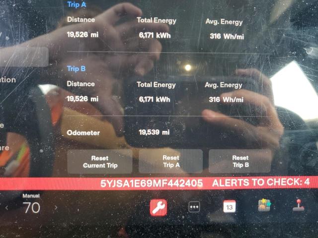 5YJSA1E69MF442405 - 2021 TESLA MODEL S ლურჯი ფოტო 9