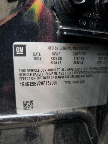1G4GE5EV2AF152065 - 2010 BUICK LACROSSE CXS BLACK photo 12