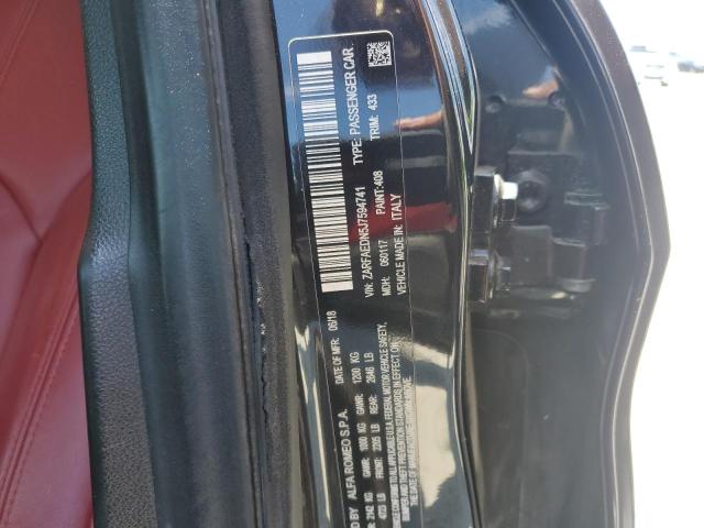 ZARFAEDN5J7594741 - 2018 ALFA ROMEO GIULIA Q4 黑色 照片 12