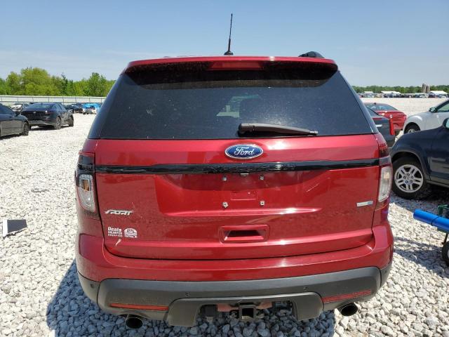 1FM5K8GT7FGA48086 - 2015 FORD EXPLORER SPORT RED photo 6