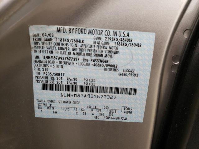 1LNHM87A93Y677327 - 2003 LINCOLN LS 银色 照片 12