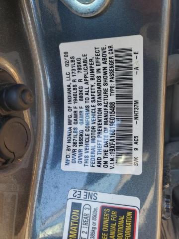 19XFA16619E015488 - 2009 HONDA CIVIC LX-S 灰色 照片 12
