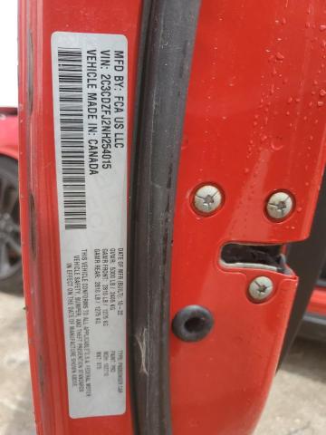 2C3CDZFJ2NH254015 - 2022 DODGE CHALLENGER R/T SCAT PACK RED photo 12