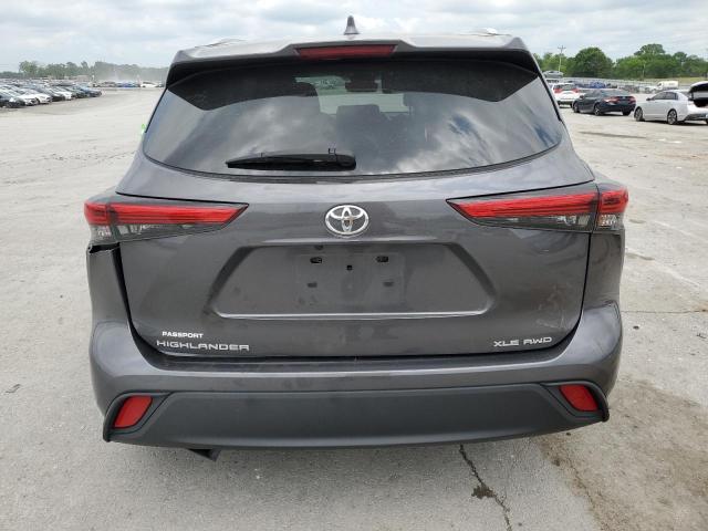 5TDGZRBH8NS193451 - 2022 TOYOTA HIGHLANDER XLE GRAY photo 6