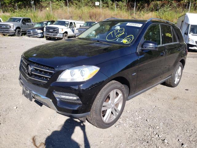 4JGDA5HB0CA008949 - 2012 MERCEDES-BENZ ML 350 4MATIC BLACK photo 2