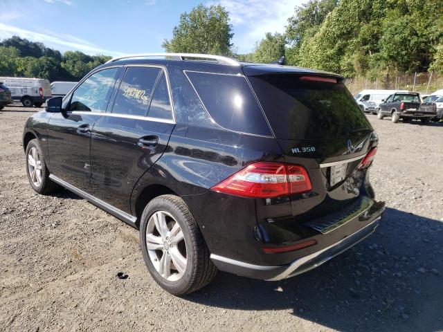 4JGDA5HB0CA008949 - 2012 MERCEDES-BENZ ML 350 4MATIC BLACK photo 3