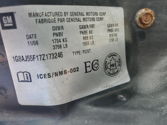 1G8AJ55F17Z173246 - 2007 SATURN ION LEVEL 2 BEIGE photo 12