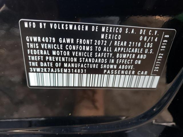 3VW2K7AJ5EM314831 - 2014 VOLKSWAGEN JETTA BASE Schwarz Foto 12
