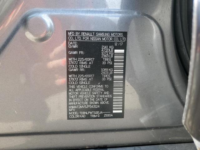 KNMAT2MV5JP543124 - 2018 NISSAN ROGUE S GRAY photo 14