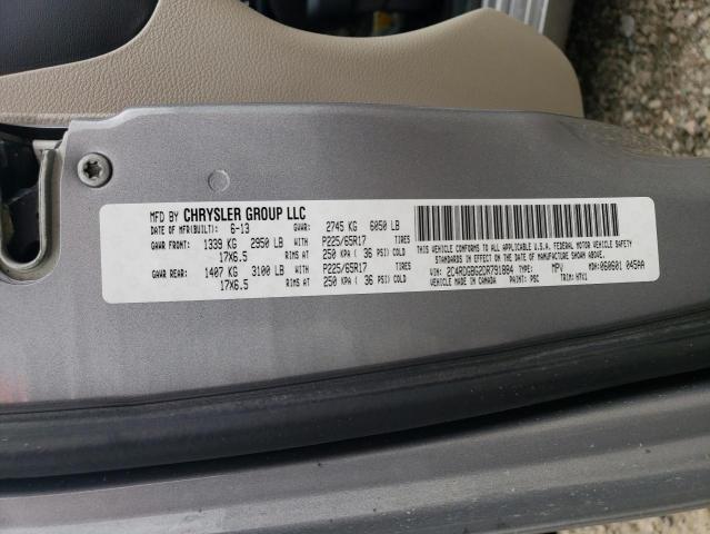 2C4RDGBG2DR791884 - 2013 DODGE GRAND CARA SE SILVER photo 13