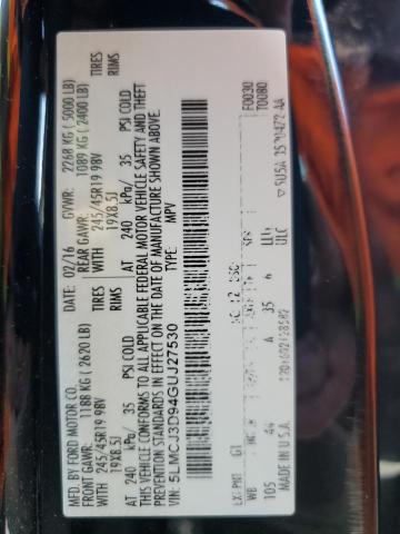 5LMCJ3D94GUJ27530 - 2016 LINCOLN MKC RESERVE BLACK photo 14