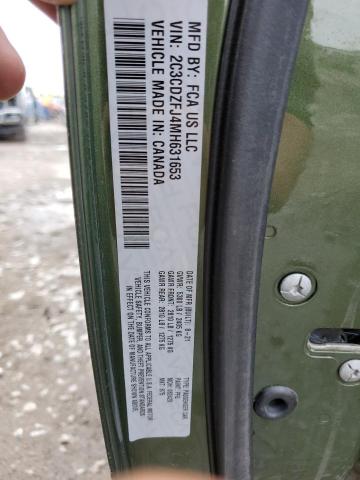 2C3CDZFJ4MH631653 - 2021 DODGE CHALLENGER R/T SCAT PACK GREEN photo 12