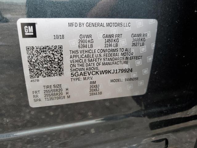 5GAEVCKW9KJ179924 - 2019 BUICK ENCLAVE AVENIR BLUE photo 14