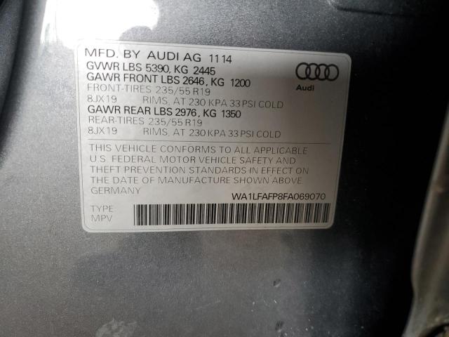 WA1LFAFP8FA069070 - 2015 AUDI Q5 PREMIUM PLUS GRAY photo 12