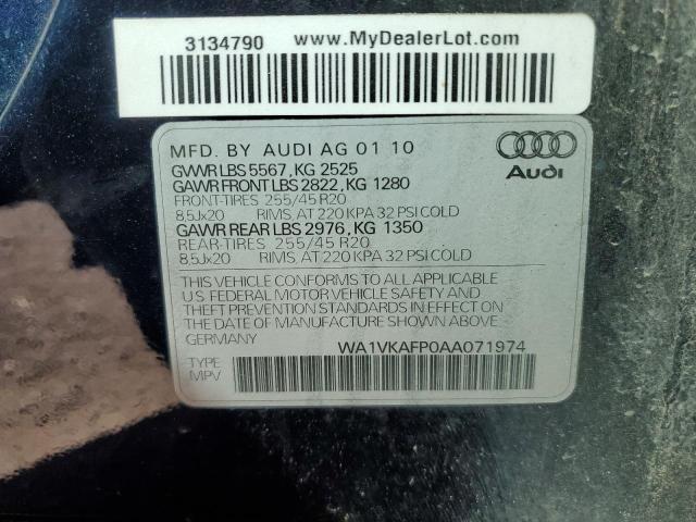 WA1VKAFP0AA071974 - 2010 AUDI Q5 PRESTIGE 蓝色 照片 12