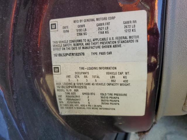 1G1BL52P4TR182978 - 1996 CHEVROLET CAPRICE / CLASSIC SS PURPLE photo 12