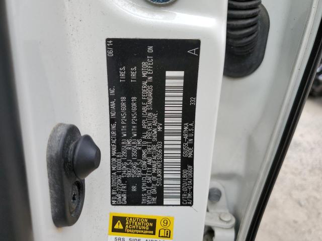 5TDJKRFH7ES056103 - 2014 TOYOTA HIGHLANDER XLE WHITE photo 14