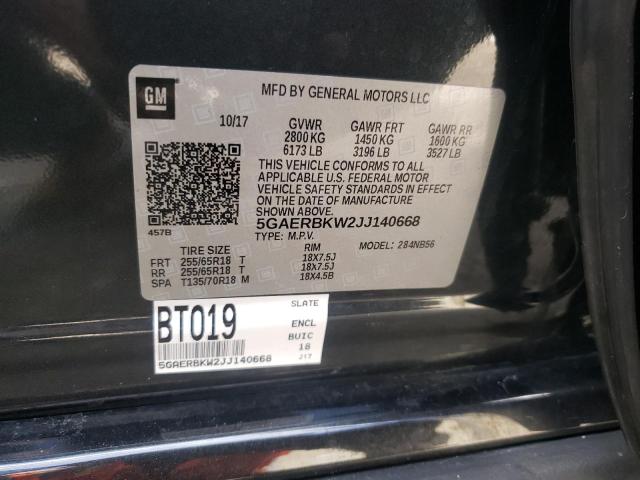 5GAERBKW2JJ140668 - 2018 BUICK ENCLAVE ESSENCE 灰色 照片 14