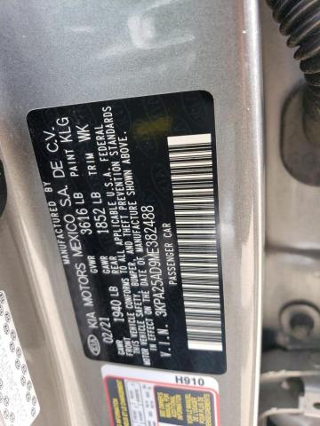 3KPA25AD9ME382488 - 2021 KIA RIO S SILVER photo 12