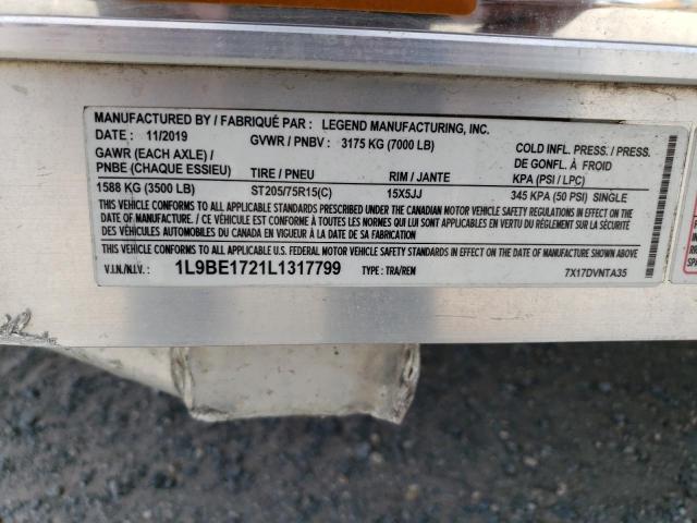 1L9BE1721L1317799 - 2020 LEND TRAILER WHITE photo 10