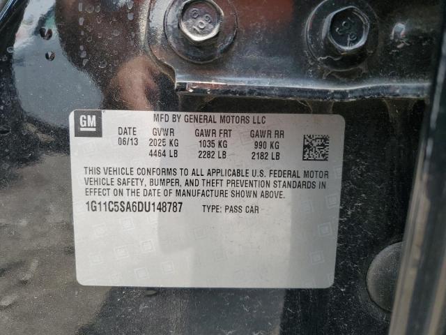 1G11C5SA6DU148787 - 2013 CHEVROLET MALIBU 1LT BLACK photo 12