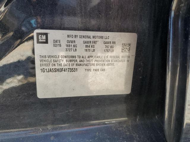 1G1JA5SH0F4173531 - 2015 CHEVROLET SONIC LS GRAY photo 12