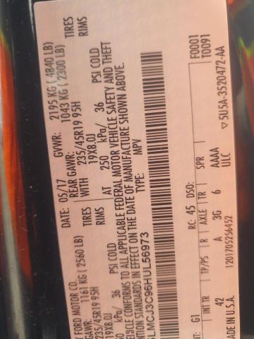 5LMCJ3C96HUL56973 - 2017 LINCOLN MKC RESERVE შავი ფოტო 12