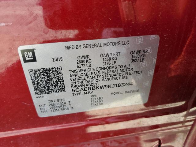 5GAERBKW9KJ183244 - 2019 BUICK ENCLAVE ESSENCE 红色 照片 14