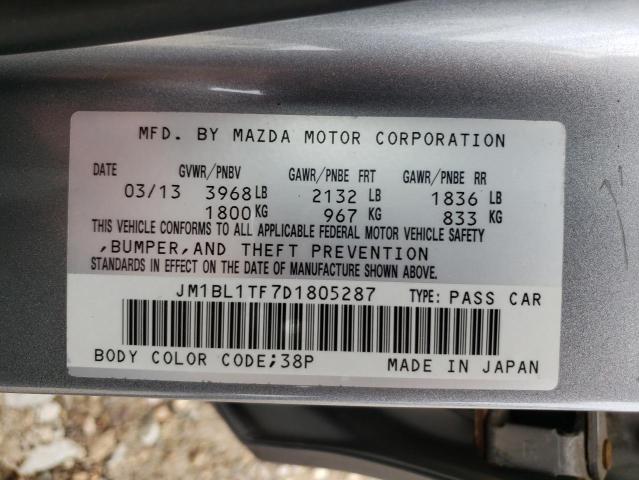 JM1BL1TF7D1805287 - 2013 MAZDA 3 I SILVER photo 12