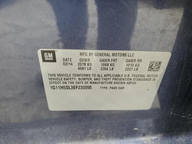 1G11H5SL3EF230095 - 2014 CHEVROLET MALIBU LTZ BLUE photo 12